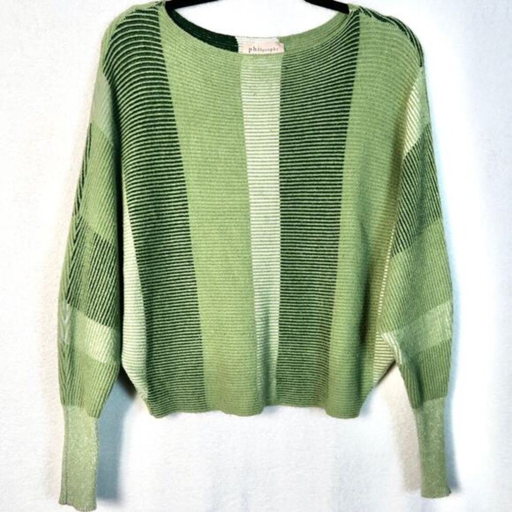 PHilosophy Green Drop Batwing Shoulder Viscose Sweater Medium